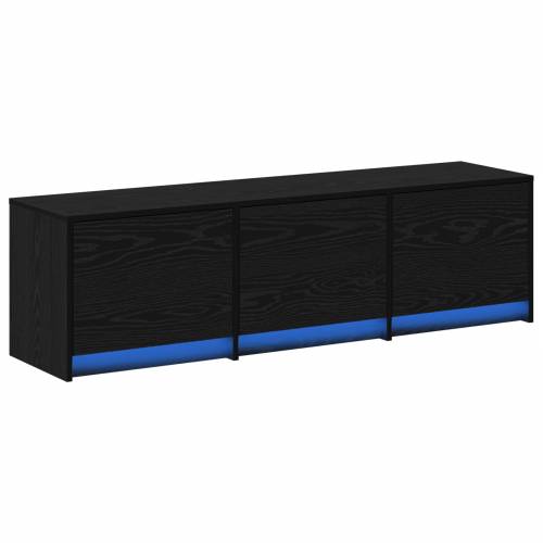 TV Kabinet s LED Crnim Hrastom 140x34x40 cm Inženjerska Drva Cijena