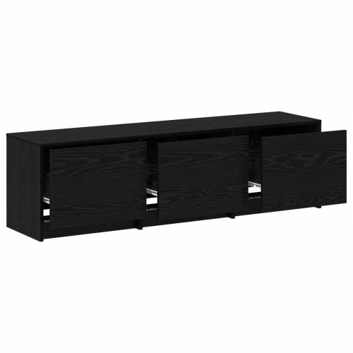 TV Kabinet s LED Crnim Hrastom 140x34x40 cm Inženjerska Drva Cijena