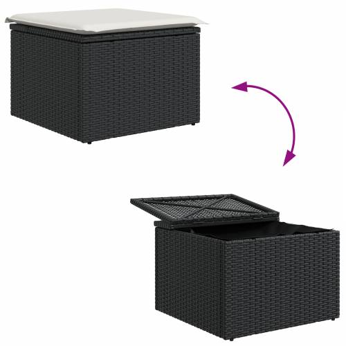 Set od 9 dijelova vrtne sofa s jastučićima crni poli ratan akacija Cijena