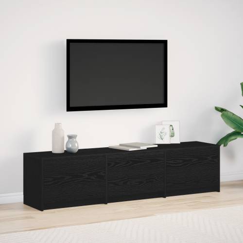 TV ormar s LED crni hrast 162.5x34x40 cm konstruirano drvo Cijena