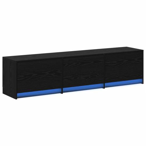 TV ormar s LED crni hrast 162.5x34x40 cm konstruirano drvo Cijena