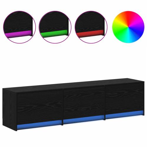 TV ormar s LED crni hrast 162.5x34x40 cm konstruirano drvo Cijena