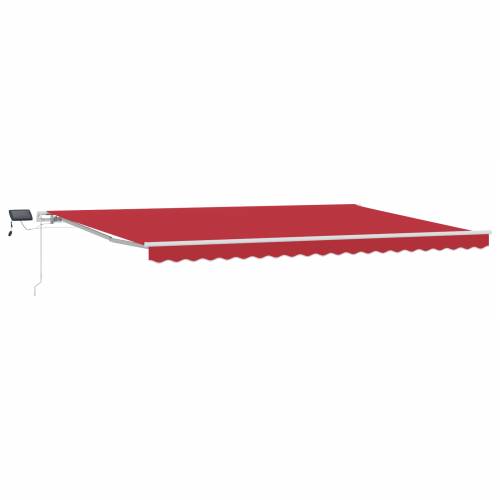 Ručno uvlačiva tenda s LED svjetlima, crvena 500x350 cm Cijena