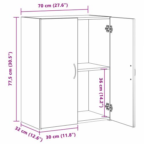 uredski kabinet - Crni hrast, 60 x 32 x 77.5 cm, MDF Cijena