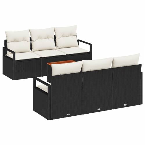 7 komada baštenska sofa set s jastucima crni poliratan akacija Cijena
