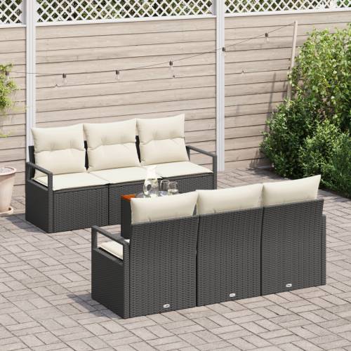 7 komada baštenska sofa set s jastucima crni poliratan akacija Cijena