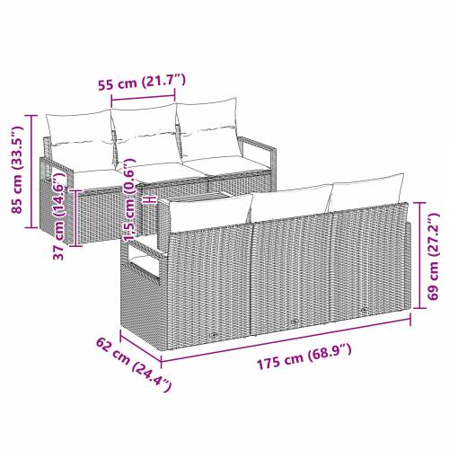 7 komada baštenska sofa set s jastucima crni poliratan akacija Cijena