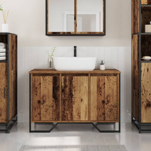 ormarić za Lavabo - Umivaonik Staro drvo 91x35x60 cm Konstrukcija od drveta Cijena