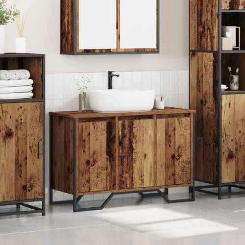 ormarić za Lavabo - Umivaonik Staro drvo 91x35x60 cm Konstrukcija od drveta Cijena