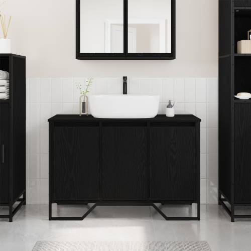 Kupaonski ormar za Lavabo - Umivaonik Crni hrast 91x35x60 cm Konstruirano drvo Cijena