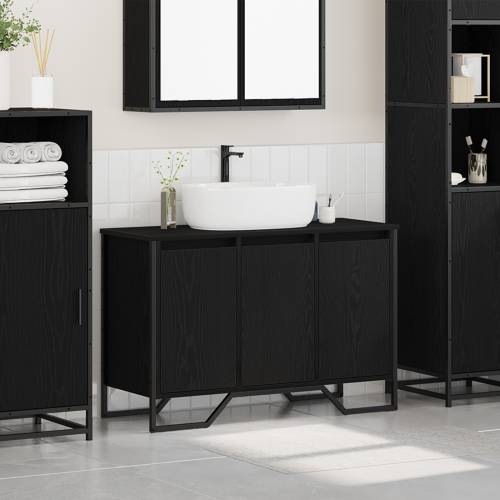 Kupaonski ormar za Lavabo - Umivaonik Crni hrast 91x35x60 cm Konstruirano drvo Cijena