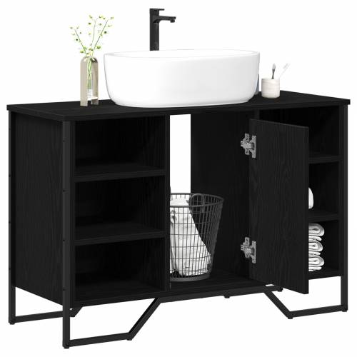 Ormar za sudoper u kupaonici Crni hrast 91x35x60 cm Konstruirano drvo Cijena