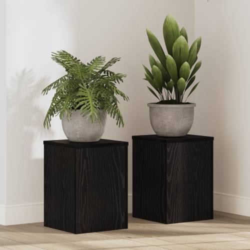 Stalci za biljke 2 kom Crni hrast 25x25x35 cm Obradni drvo Cijena