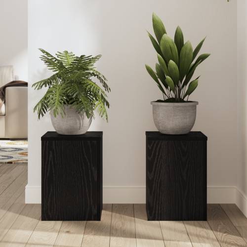Stalci za biljke 2 kom Crni hrast 25x25x35 cm Obradni drvo Cijena