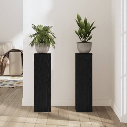 Stalak za biljke 2 kom Crni hrast 17x17x60 cm Konstruirano drvo Cijena