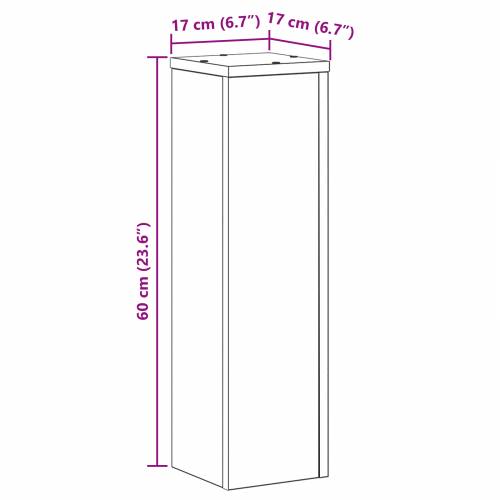 Stalak za biljke 2 kom Crni hrast 17x17x60 cm Konstruirano drvo Cijena