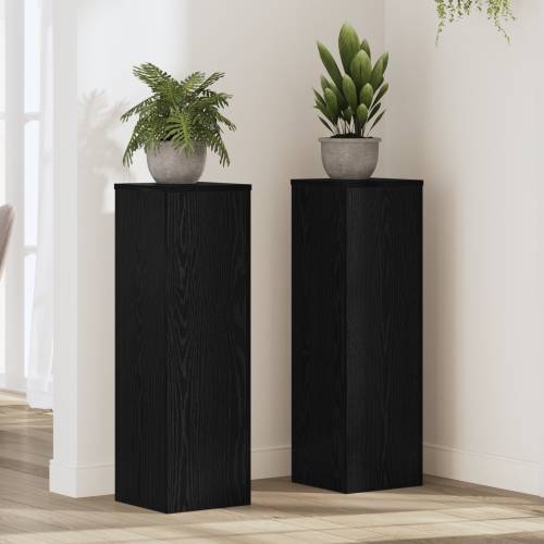 Stalci za biljke 2 kom Crni hrast 25x25x80 cm inženjersko drvo Cijena