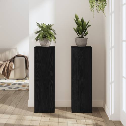 Stalci za biljke 2 kom Crni hrast 25x25x80 cm inženjersko drvo Cijena