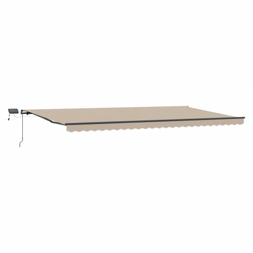 Ručno uvlačiva tenda s LED-om Bež 600x300 cm Cijena