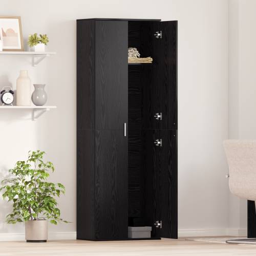 Visoki ormar crni hrast 60x35x180 cm inženjersko drvo Cijena