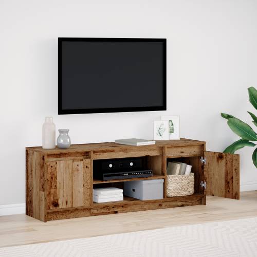 TV Kabinet s LED - Stari drvo, 139,5x34x50 cm, Od inženjerskog drva Cijena