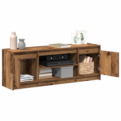 TV Kabinet s LED - Stari drvo, 139,5x34x50 cm, Od inženjerskog drva Cijena