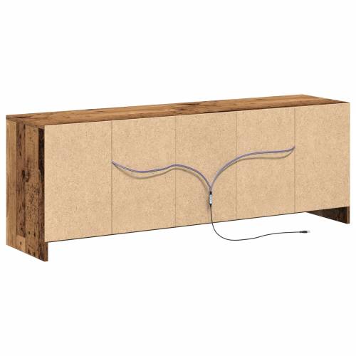 TV Kabinet s LED - Stari drvo, 139,5x34x50 cm, Od inženjerskog drva Cijena