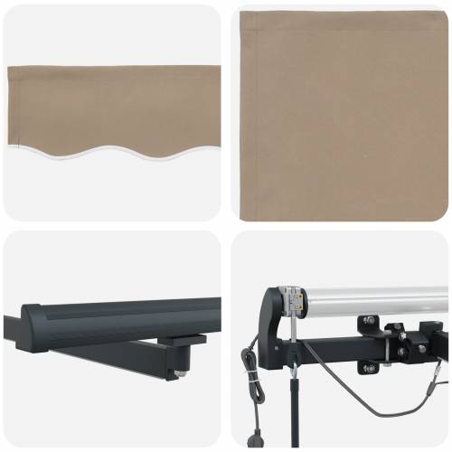 automatska uvlačiva tenda s LED svjetlom bež 600x300 cm Cijena