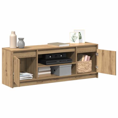 TV ormarić s LED-om u Artisan hrastu 139,5x34x50 cm, napravljen od konstruiranog drveta Cijena