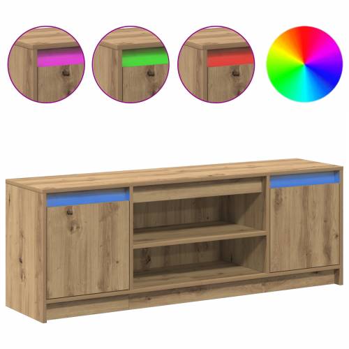 TV ormarić s LED-om u Artisan hrastu 139,5x34x50 cm, napravljen od konstruiranog drveta Cijena