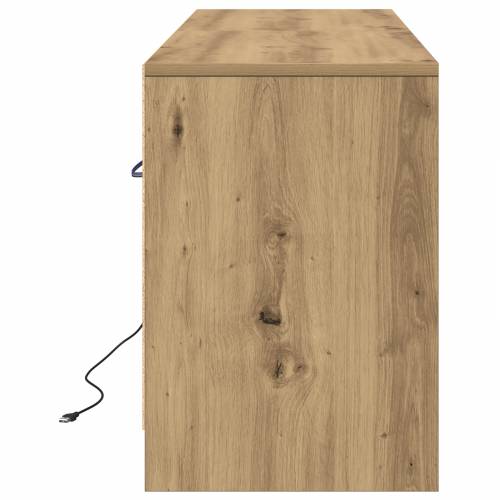 TV ormarić s LED-om u Artisan hrastu 139,5x34x50 cm, napravljen od konstruiranog drveta Cijena