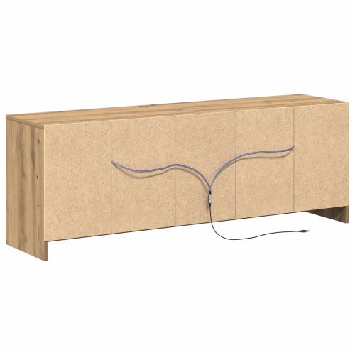 TV ormarić s LED-om u Artisan hrastu 139,5x34x50 cm, napravljen od konstruiranog drveta Cijena