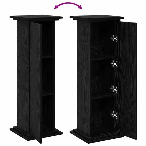 stalak za izlaganje s prostorom za pohranu Crni hrast 31x30x90 cm Drvo Cijena