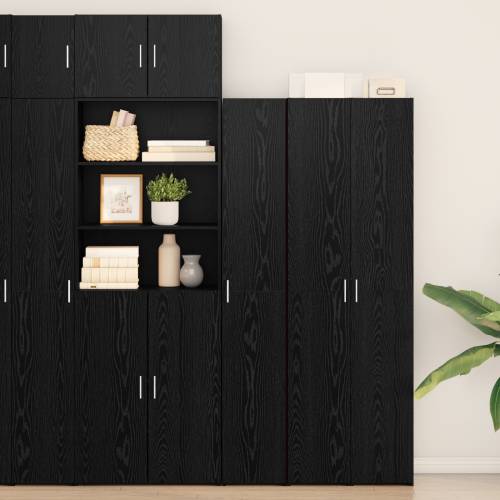 Visoki ormar crni hrast 30x42.5x185 cm inženjerska drvena ploča Cijena