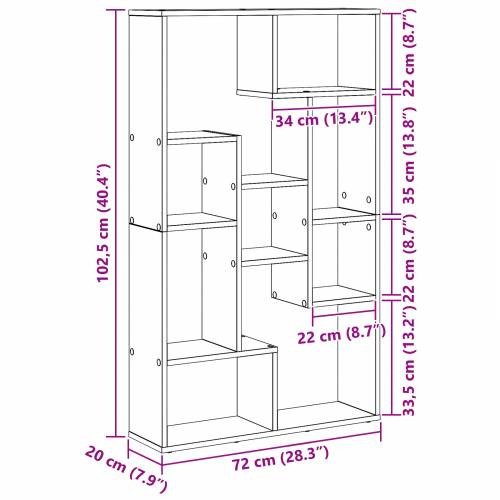 Polica Crni hrast 72x20x120 cm Inženjersko drvo Cijena