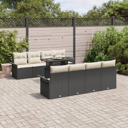 9 komada set vrtnih sofa s jastučićima crni poli ratan Cijena