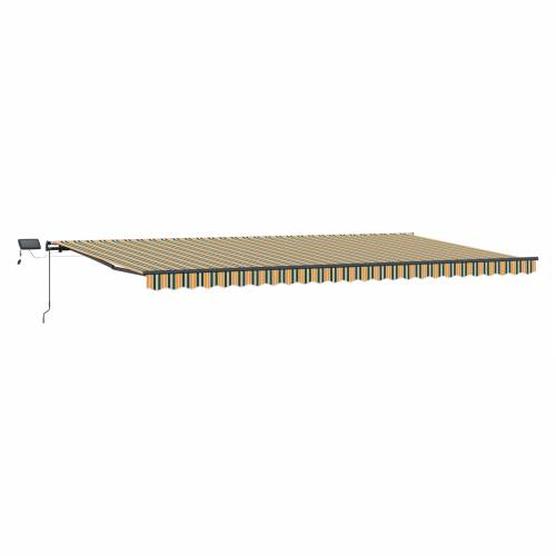 ručno upravljana uvlačiva tenda s LED zeleno-žuta 600x300 cm Cijena