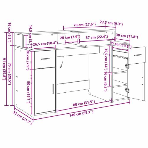stol Crni hrast 140x55x91 cm Konstruirano drvo Cijena