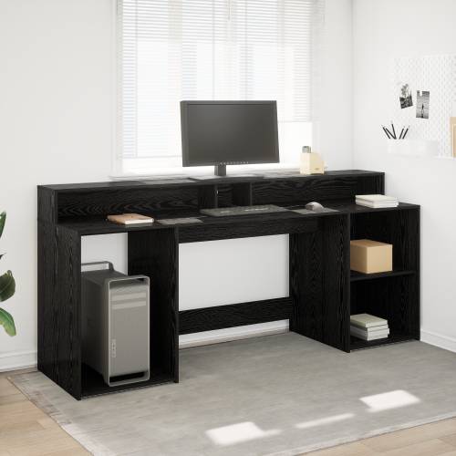 Stol crna hrastovina 200x55x91 cm konstruirano drvo Cijena