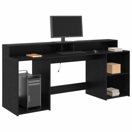 Stol crna hrastovina 200x55x91 cm konstruirano drvo Cijena