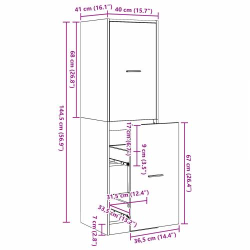 Apotekarski kabl Orah Crn 40x41x144.5 cm Konstruirano drvo Cijena