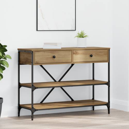 Konzolni stol od umjetnog hrasta 100x34.5x75 cm - Konstruirano drvo Cijena