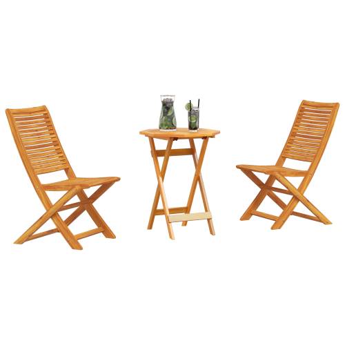 Set od 3 dijela Sklopivi bistro set od masivnog bagremovog drveta Cijena