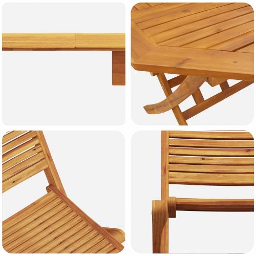 Set od 3 dijela Sklopivi bistro set od masivnog bagremovog drveta Cijena