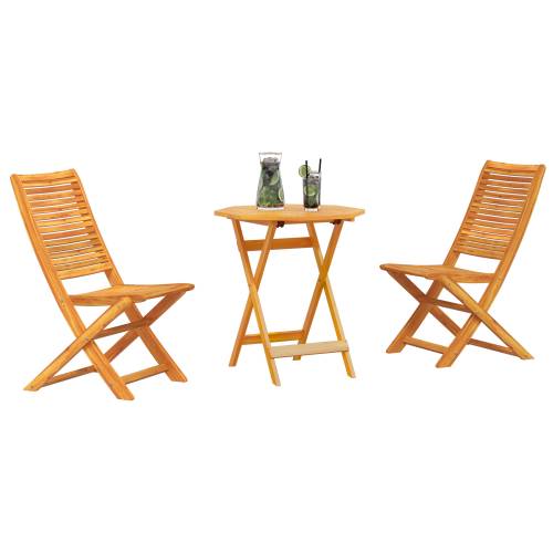 3-dijelni sklopivi bistro set od čvrstog drva akacije Cijena