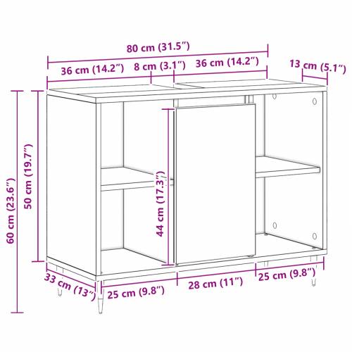 toaletna jedinica Umjetni hrast MDF Standard Toaletna jedinica Cijena