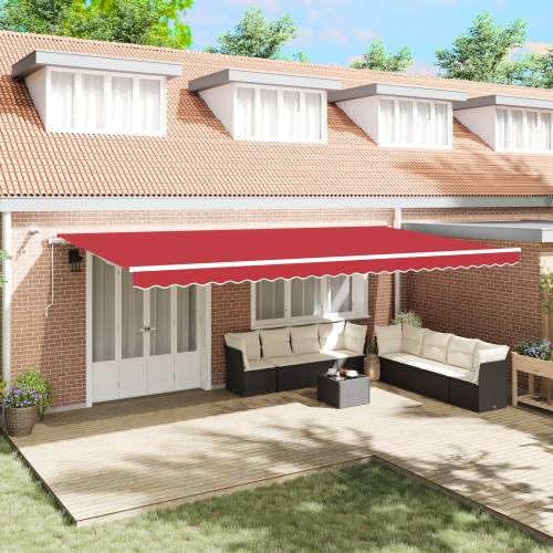Automatska uvlačiva tenda s LED crvena 600x350 cm Cijena