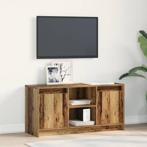 TV ormar s LED svjetlima - Oslikano drvo, 100x34x50 cm od konstruiranog drva. Cijena