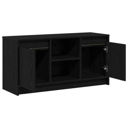 TV ormar s LED svjetlima u crnom hrastu, dimenzije 100x34x50 cm, napravljen od konstruiranog drva Cijena