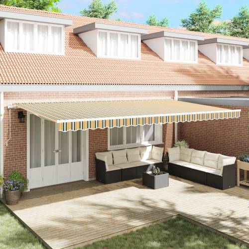 Automatska Zatvoriva Tenda Zelena i Žuta 600x350 cm Cijena